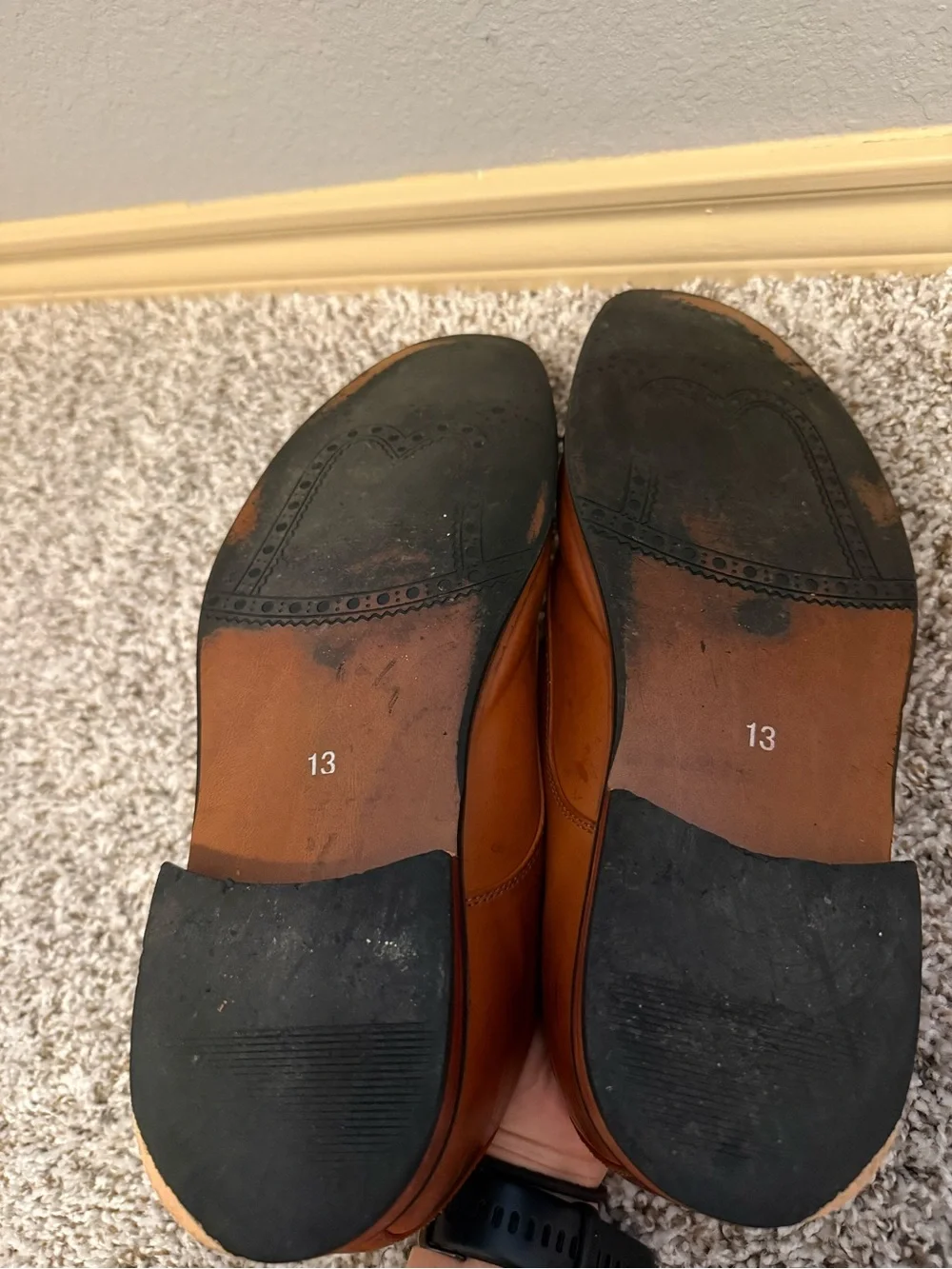 Men's Leather Cap-Toe Derby Shoes - Tan